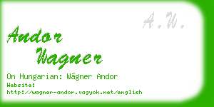 andor wagner business card